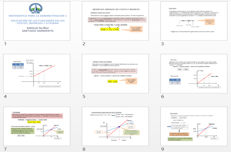 Costos ingresos utilidad